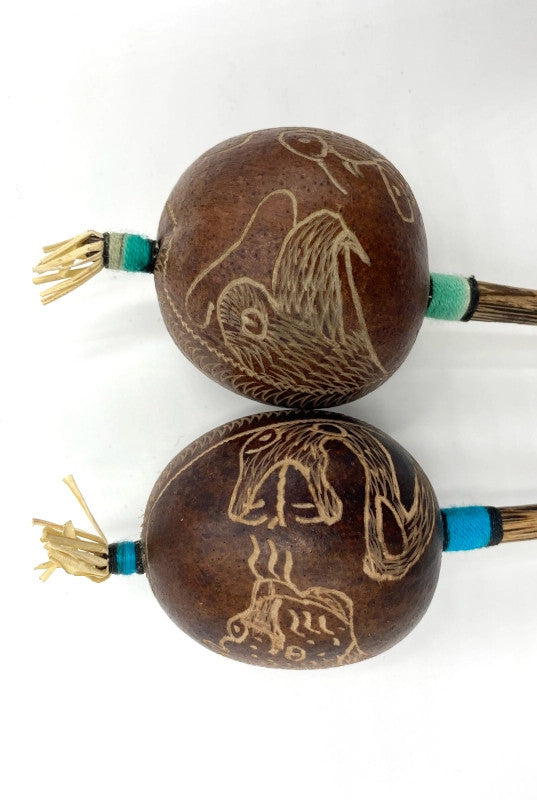 Peruvian Elements Rattle With Grass Top