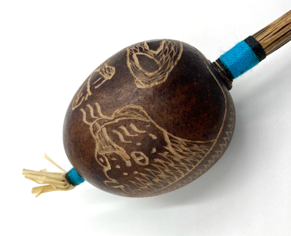Peruvian Elements Rattle With Grass Top