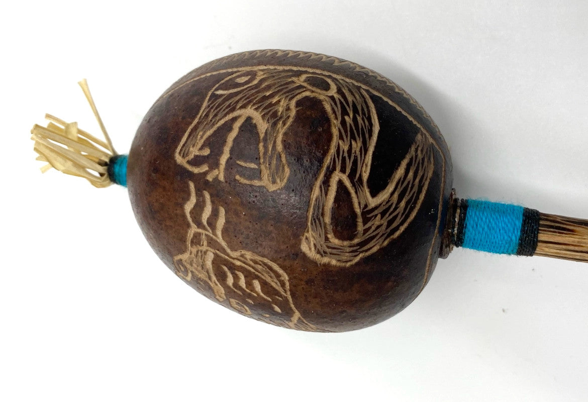 Peruvian Elements Rattle With Grass Top