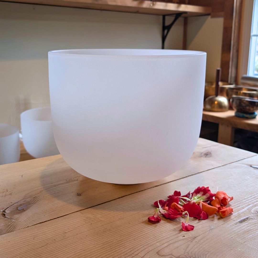 12" C# Note 432 Hz Perfect Pitch Frosted Crystal Singing Bowl -30 ...