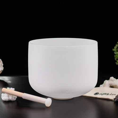 12" E Note 432 Hz Perfect Pitch Frosted Crystal Singing Bowl -35 ...