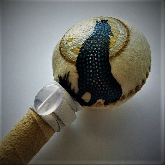 Wolf Spirit w/ Rose Quartz Crystal Rattle.