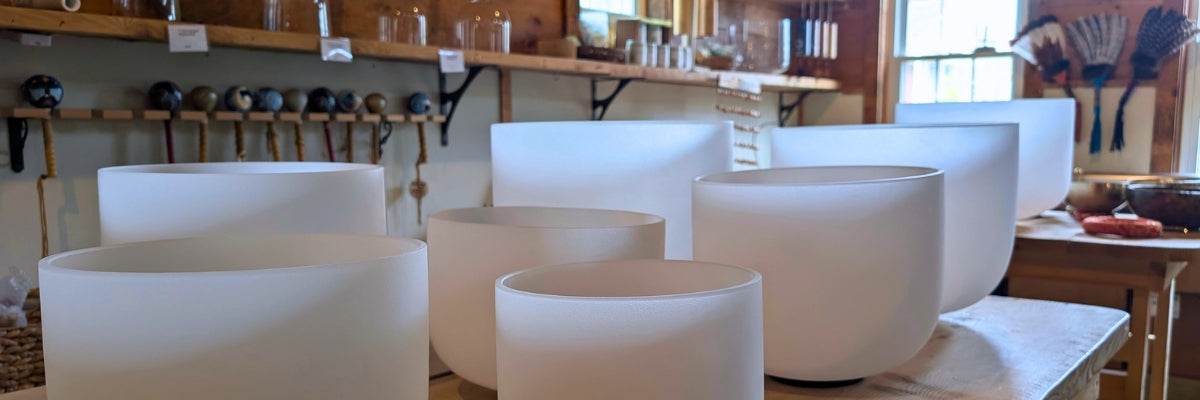 Frosted Crystal Singing Bowls