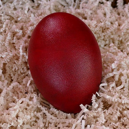 Egg of Creation - Women's Mysteries Rattle - Red, painted Emu Egg, our Womb Rattle.