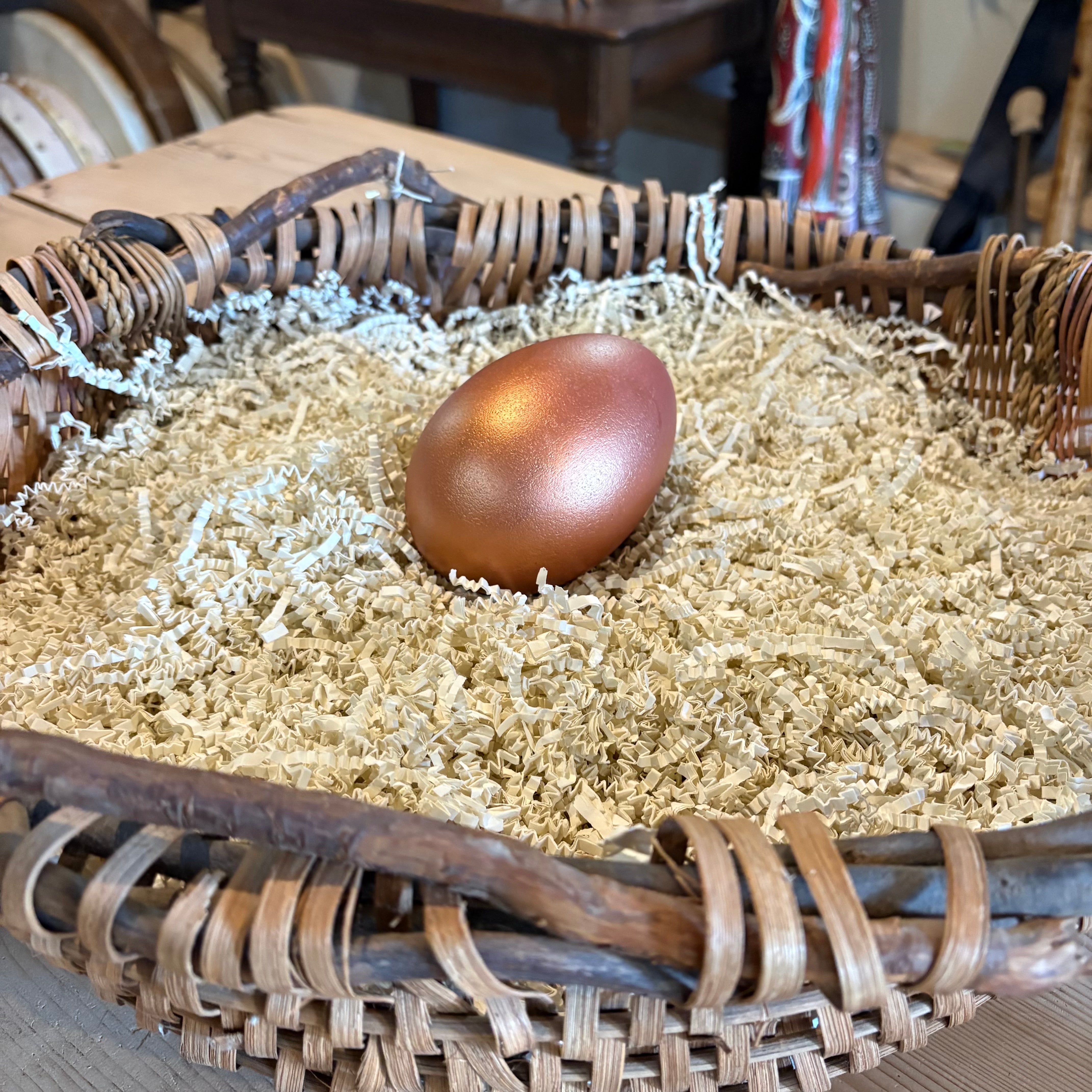 Egg of Creation - Women's Mysteries Rattle - Emu Egg - Rose