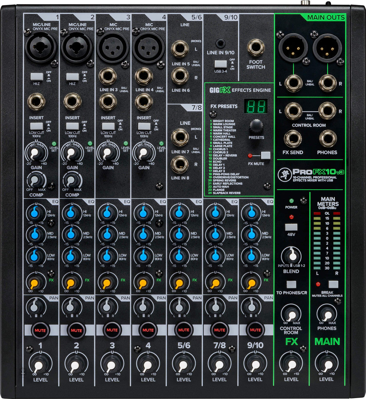 ProFX10v3+ Mackie FX10V3 PRO 10チャンネルミキサー MACKIE 10-channel Effects Enhanced and USB with Mixer 配信機器・PA機器・レコーディング機器
